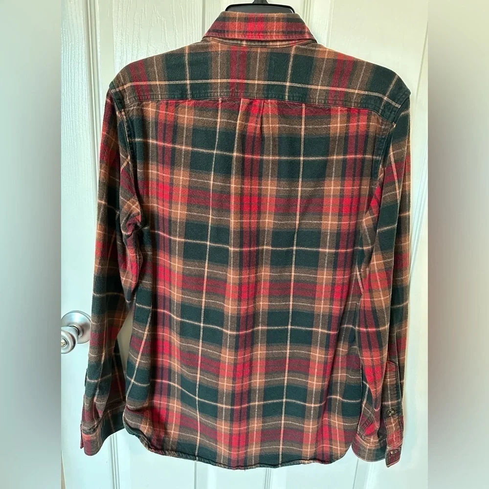 J. Crew Red and Black Casual Button Down Shirt